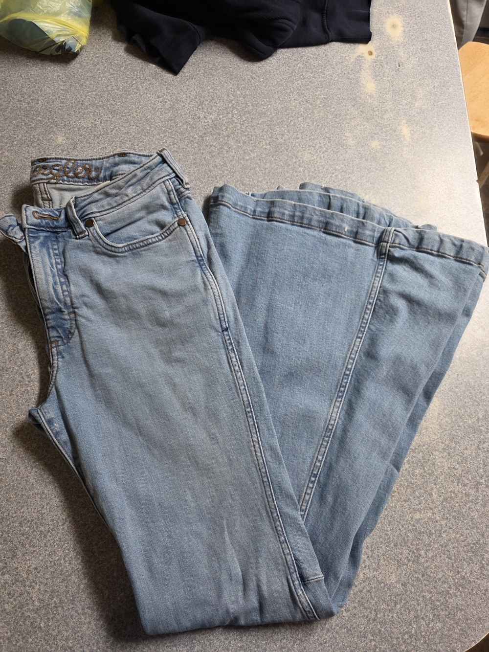 Light Blue Wide-Leg Women's Jeans - Flared High-Rise Styling